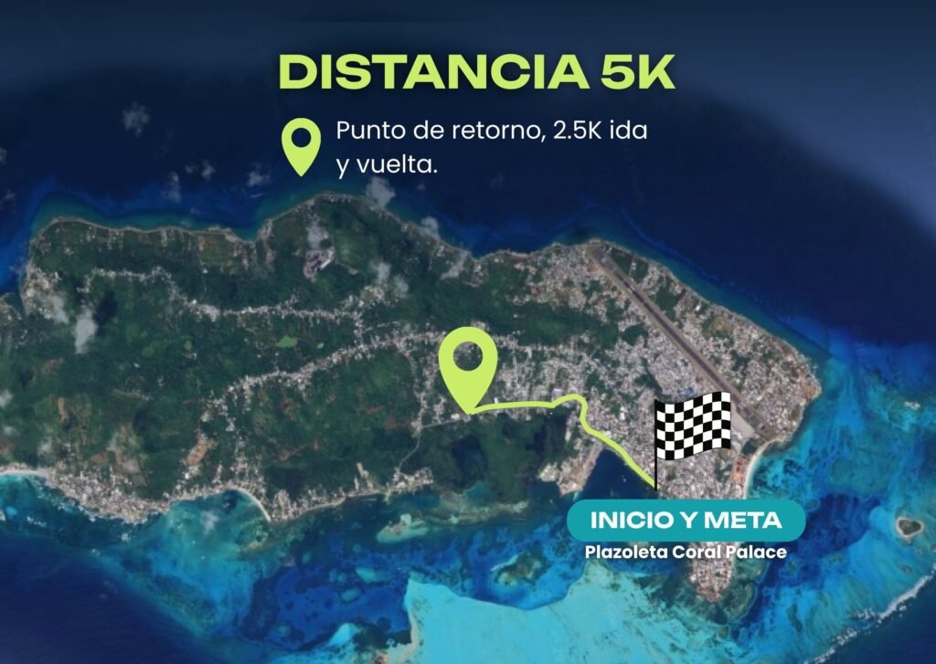 recorrido distancia 5k 7 colores san andres colombia
