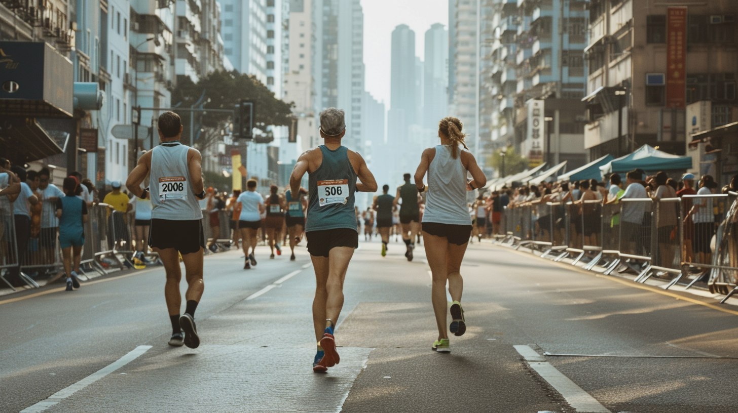 CORREDORES EN UNA CIUDAD - MARATON 7 COLORES